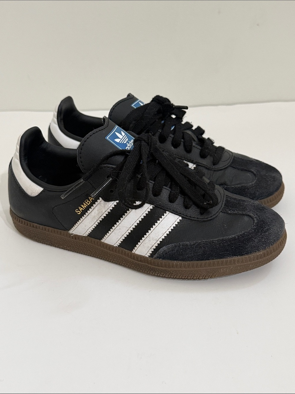 Adidas Samba OG Girls Shoes Size 3.5 Black White Sneakers